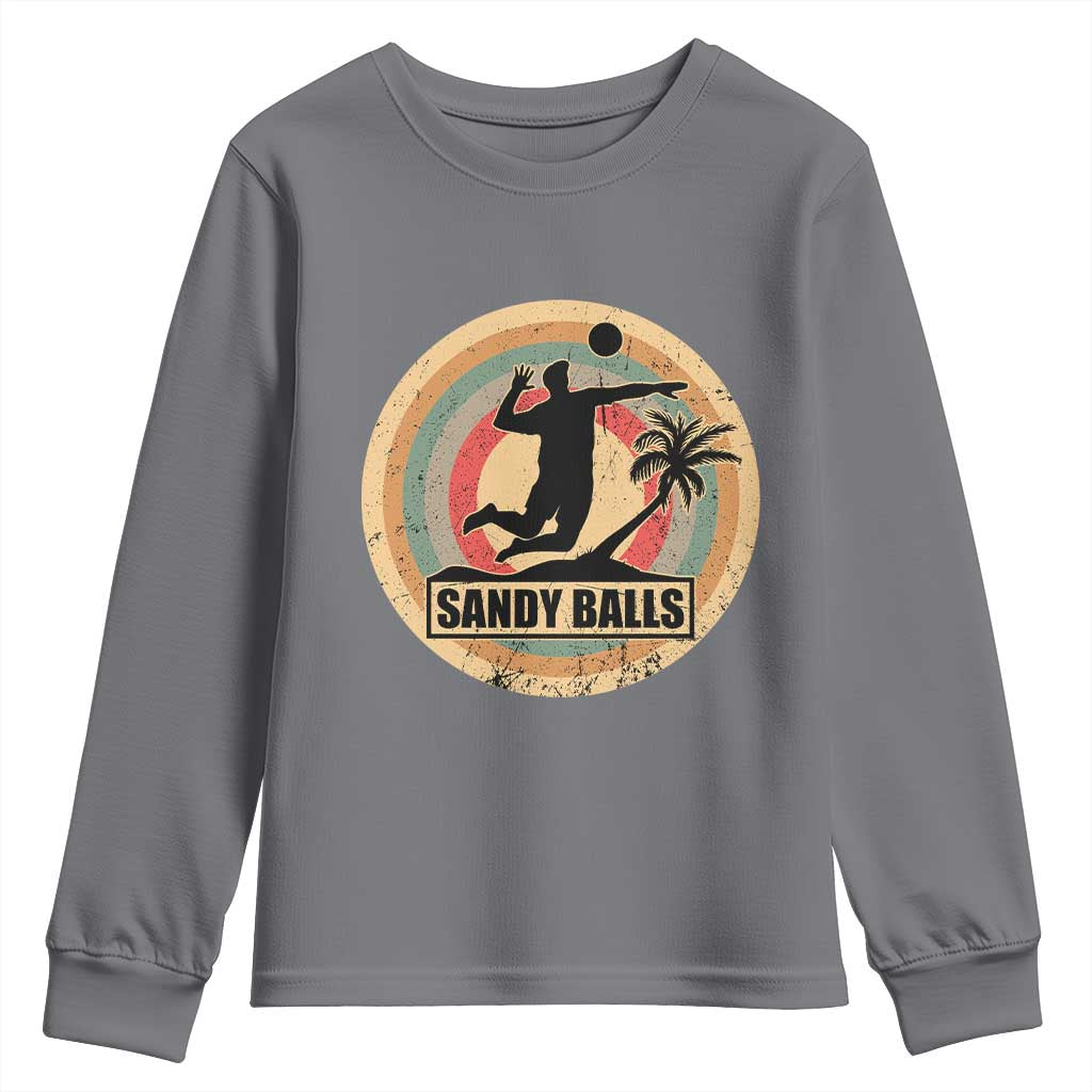 Beach Volleyball Youth Sweatshirt Sandy Balls Team Player Volleyball Coach - Wonder Print Shop