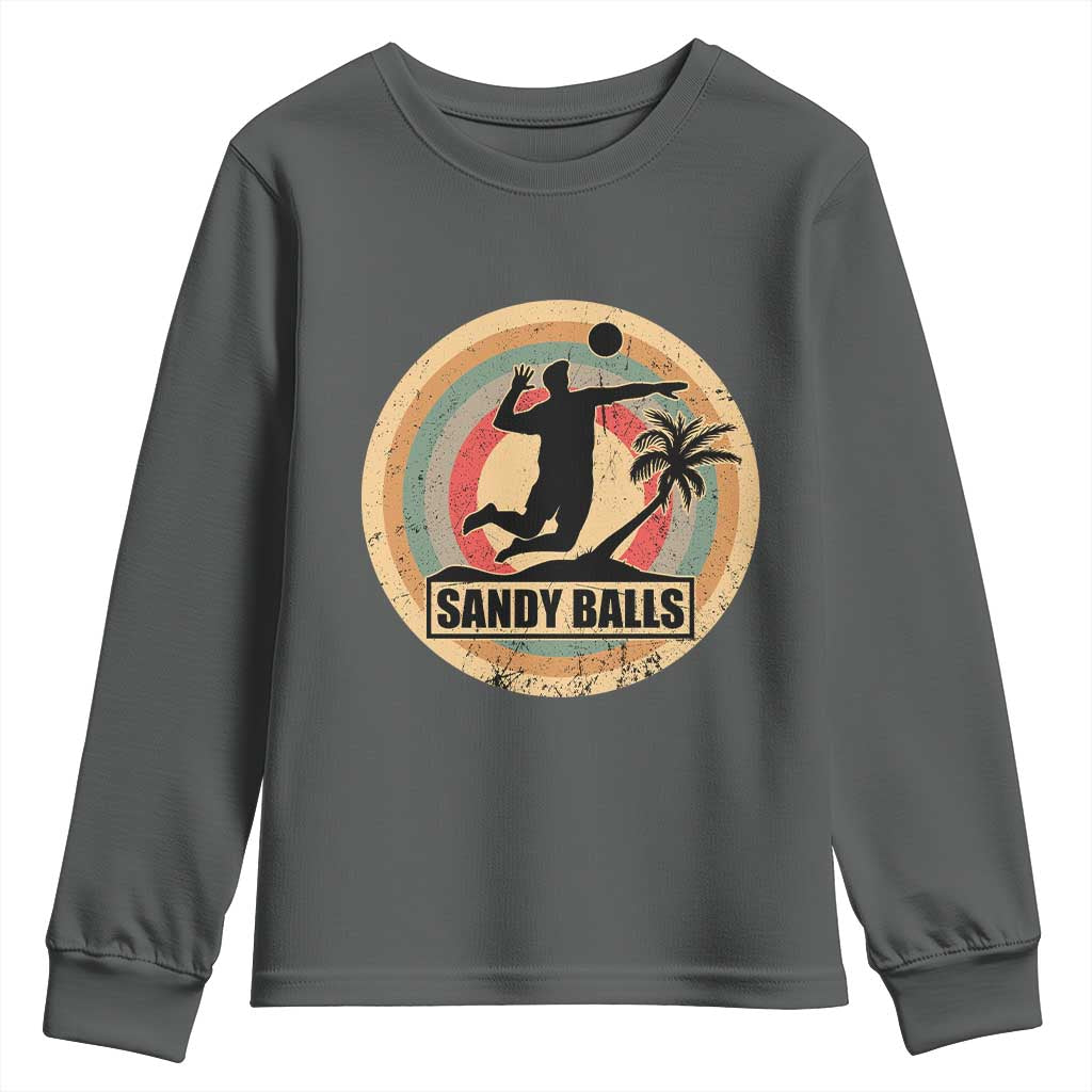 Beach Volleyball Youth Sweatshirt Sandy Balls Team Player Volleyball Coach - Wonder Print Shop