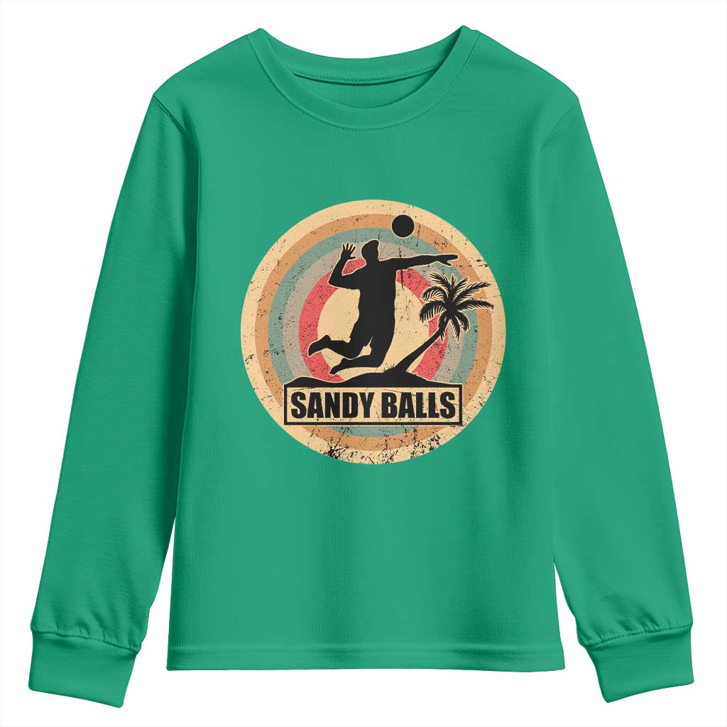 Beach Volleyball Youth Sweatshirt Sandy Balls Team Player Volleyball Coach - Wonder Print Shop