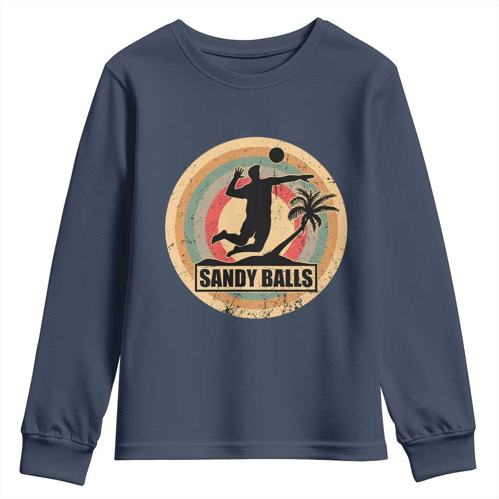 Beach Volleyball Youth Sweatshirt Sandy Balls Team Player Volleyball Coach - Wonder Print Shop