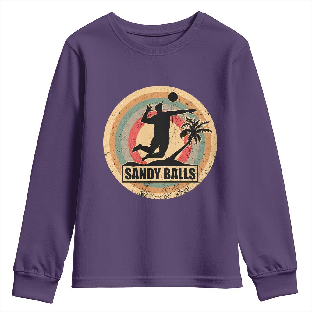 Beach Volleyball Youth Sweatshirt Sandy Balls Team Player Volleyball Coach - Wonder Print Shop
