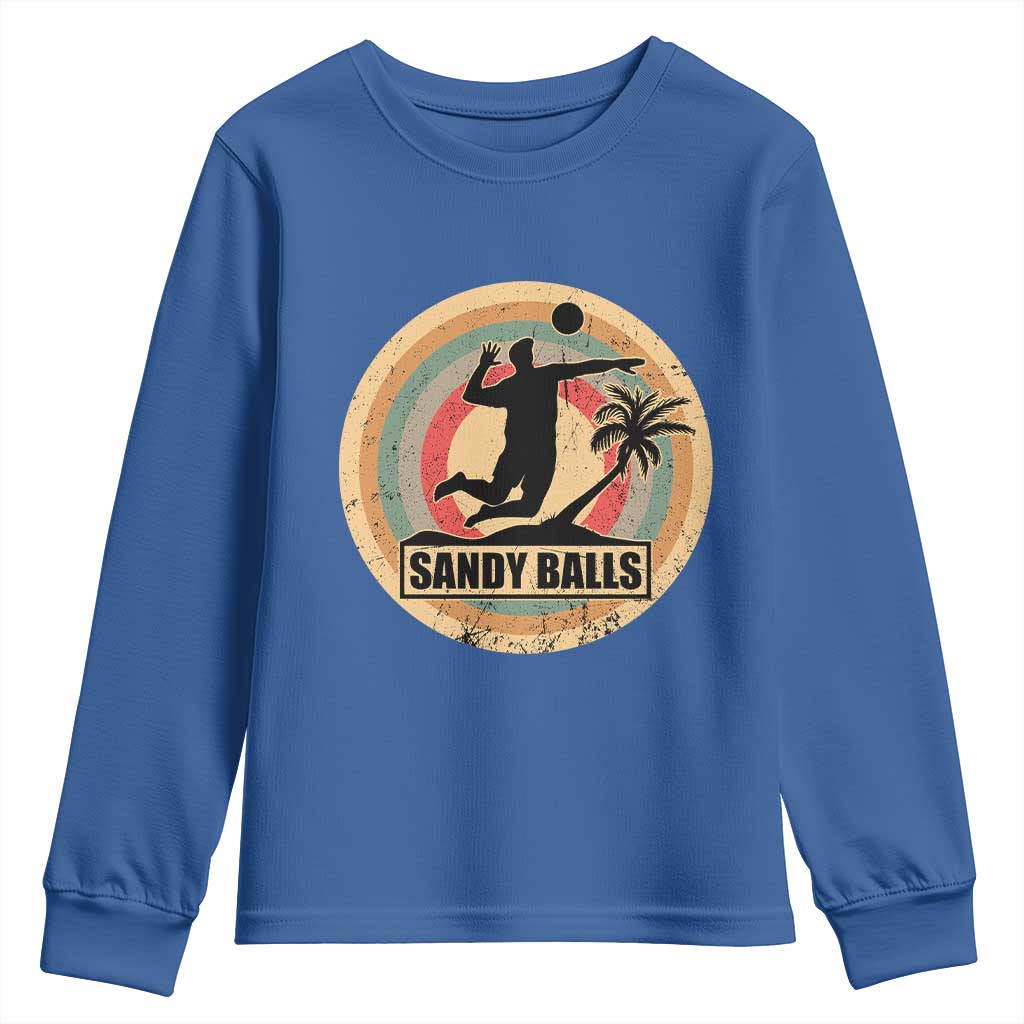 Beach Volleyball Youth Sweatshirt Sandy Balls Team Player Volleyball Coach - Wonder Print Shop