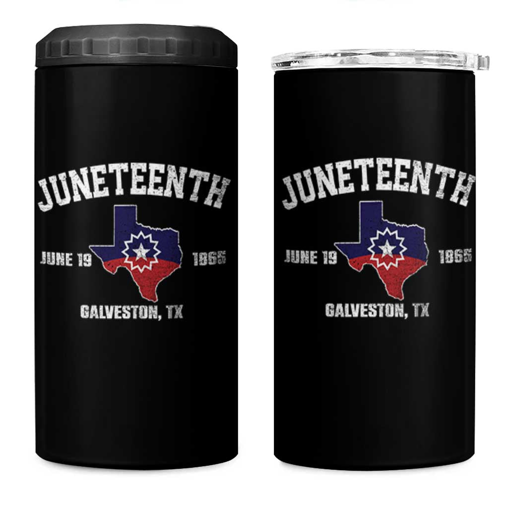 Juneteenth Galveston Texas 4 in 1 Can Cooler Tumbler Juneteenth Flag African American History