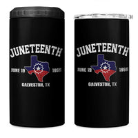 Juneteenth Galveston Texas 4 in 1 Can Cooler Tumbler Juneteenth Flag African American History