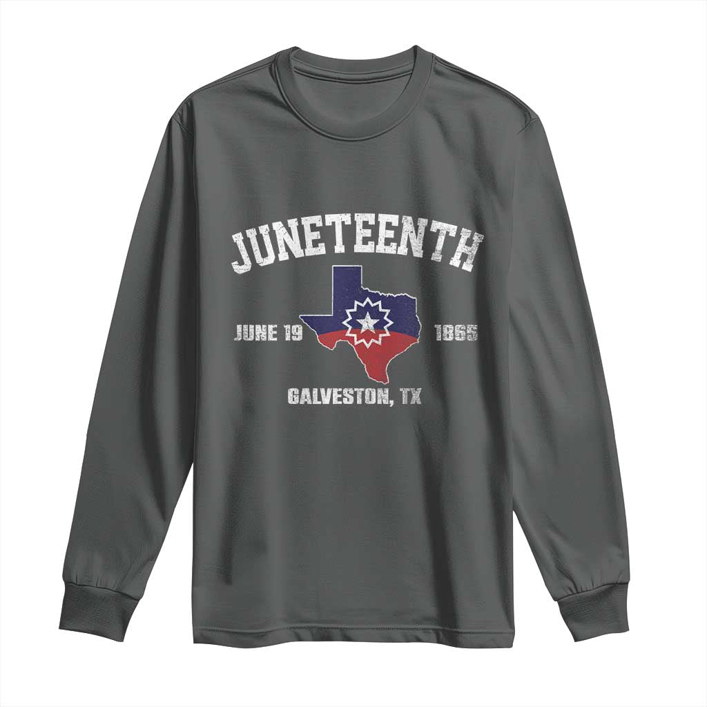 Juneteenth Galveston Texas Long Sleeve Shirt Juneteenth Flag African American History