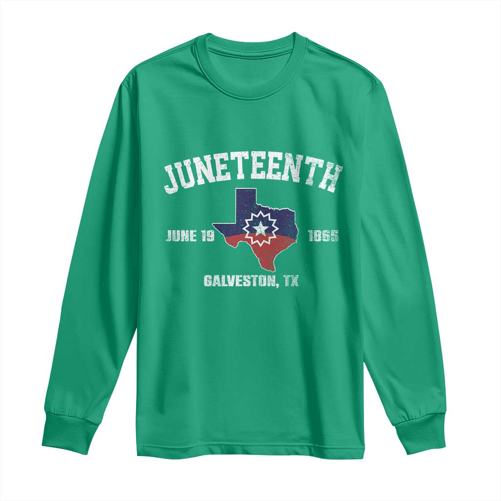 Juneteenth Galveston Texas Long Sleeve Shirt Juneteenth Flag African American History