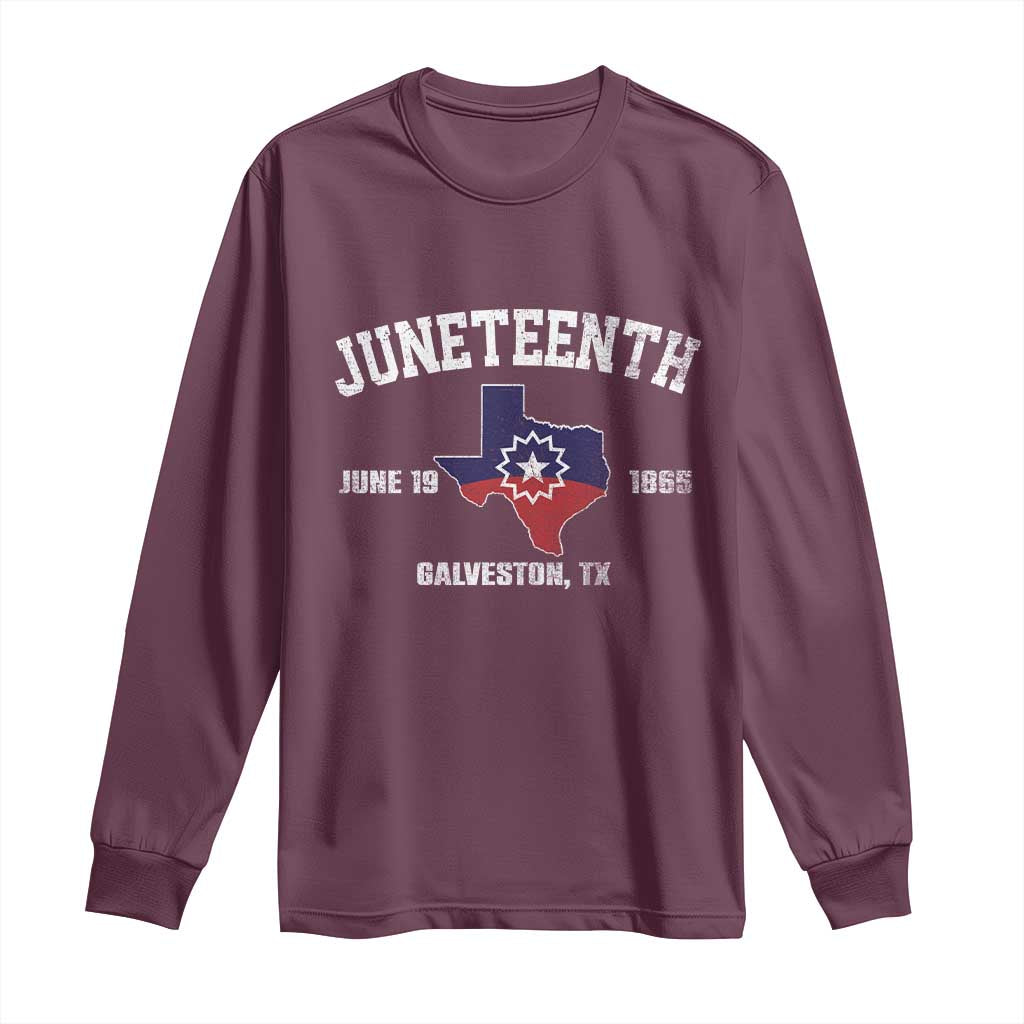 Juneteenth Galveston Texas Long Sleeve Shirt Juneteenth Flag African American History