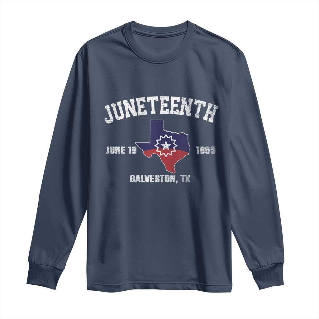 Juneteenth Galveston Texas Long Sleeve Shirt Juneteenth Flag African American History