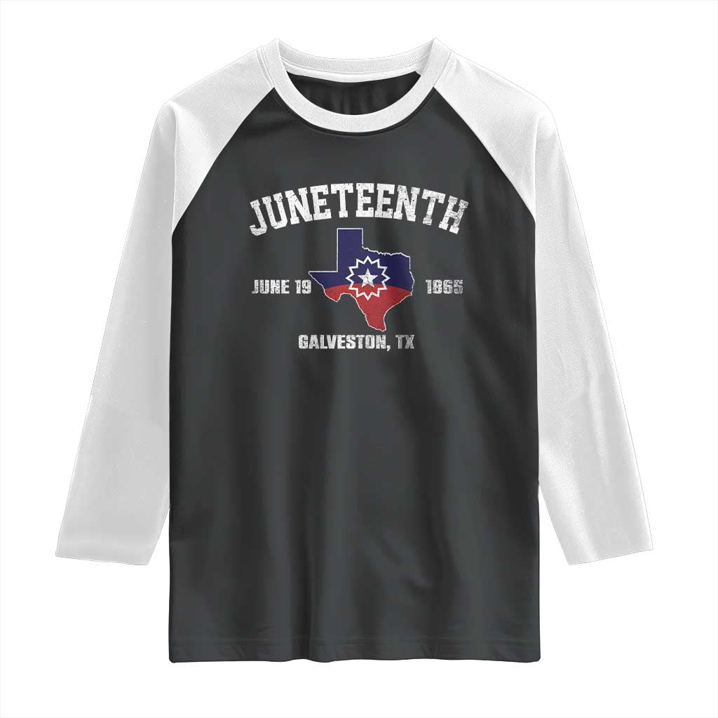 Juneteenth Galveston Texas Raglan Shirt Juneteenth Flag African American History