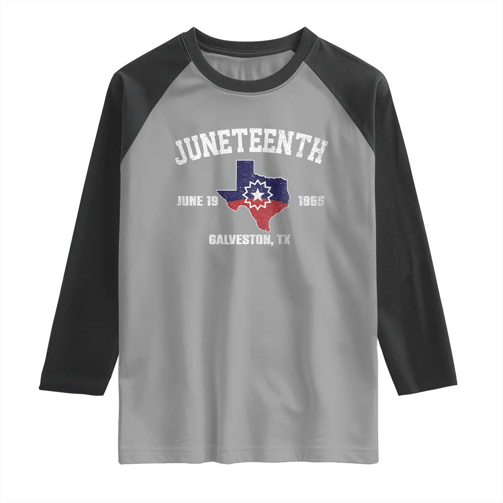 Juneteenth Galveston Texas Raglan Shirt Juneteenth Flag African American History