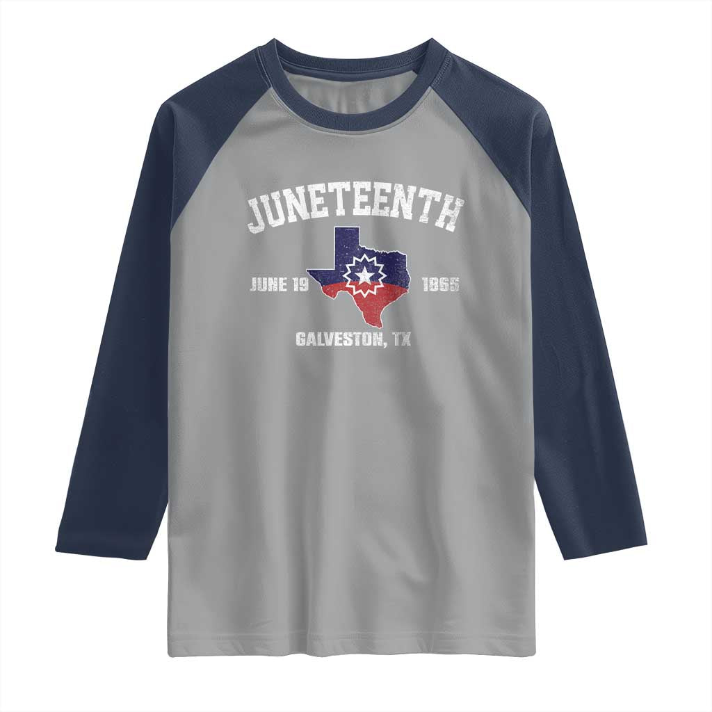 Juneteenth Galveston Texas Raglan Shirt Juneteenth Flag African American History