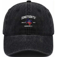 Juneteenth Galveston Texas Washed Cotton Baseball Cap Juneteenth Flag African American History