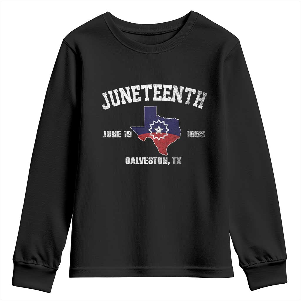 Juneteenth Galveston Texas Youth Sweatshirt Juneteenth Flag African American History
