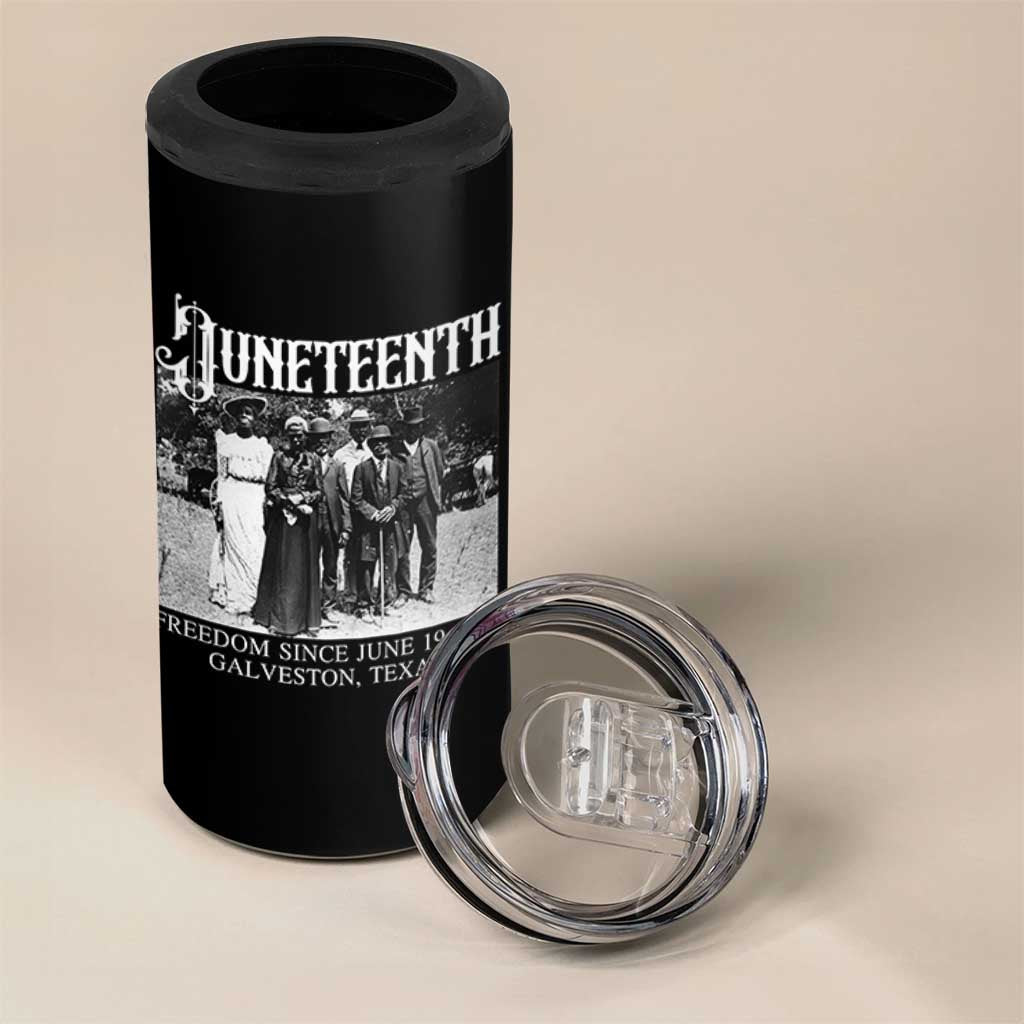 History Of Juneteenth 4 in 1 Can Cooler Tumbler Freedom Since June 19 Galveston Texas