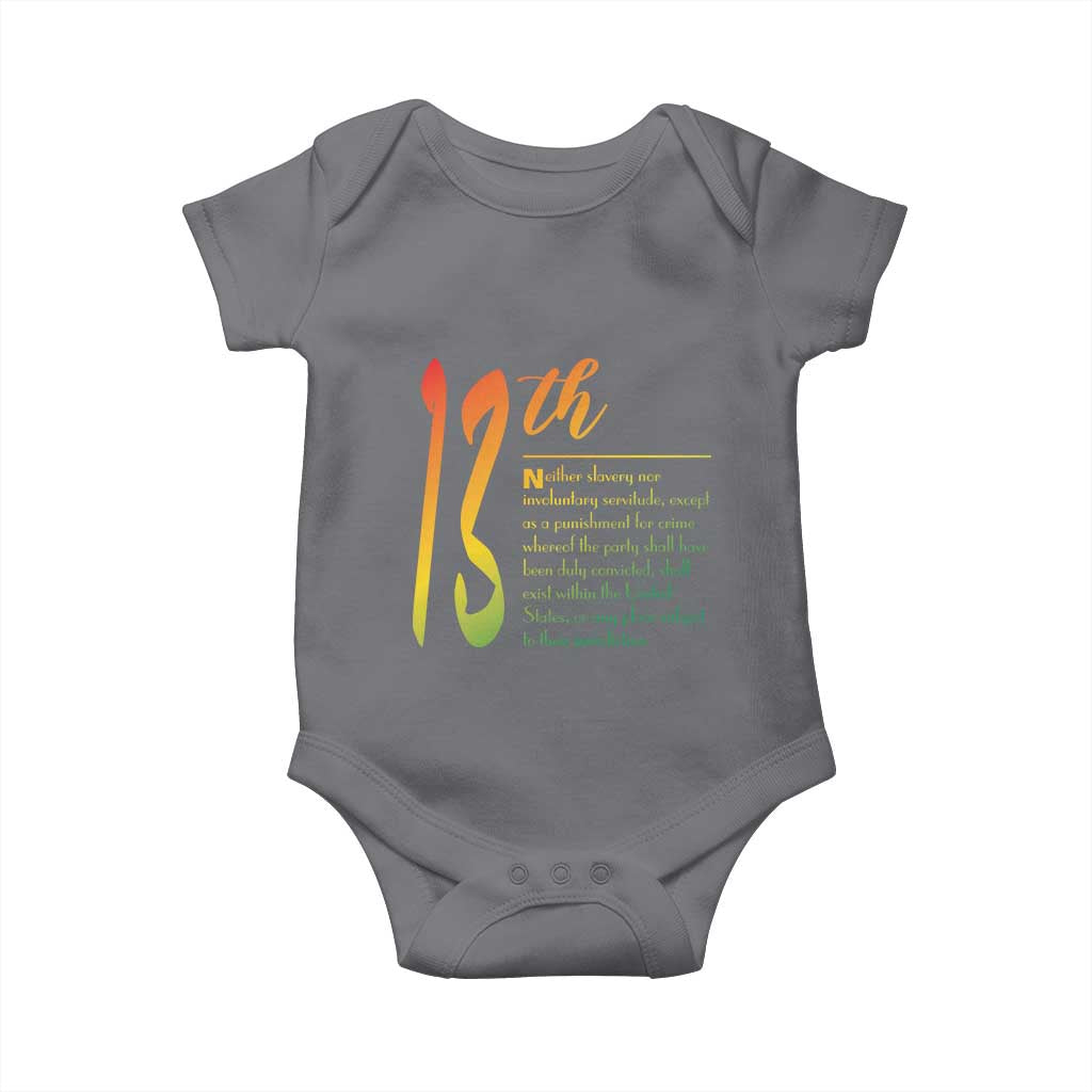 13th Amendment of U.S. Constitution Baby Onesie Juneteenth Black History
