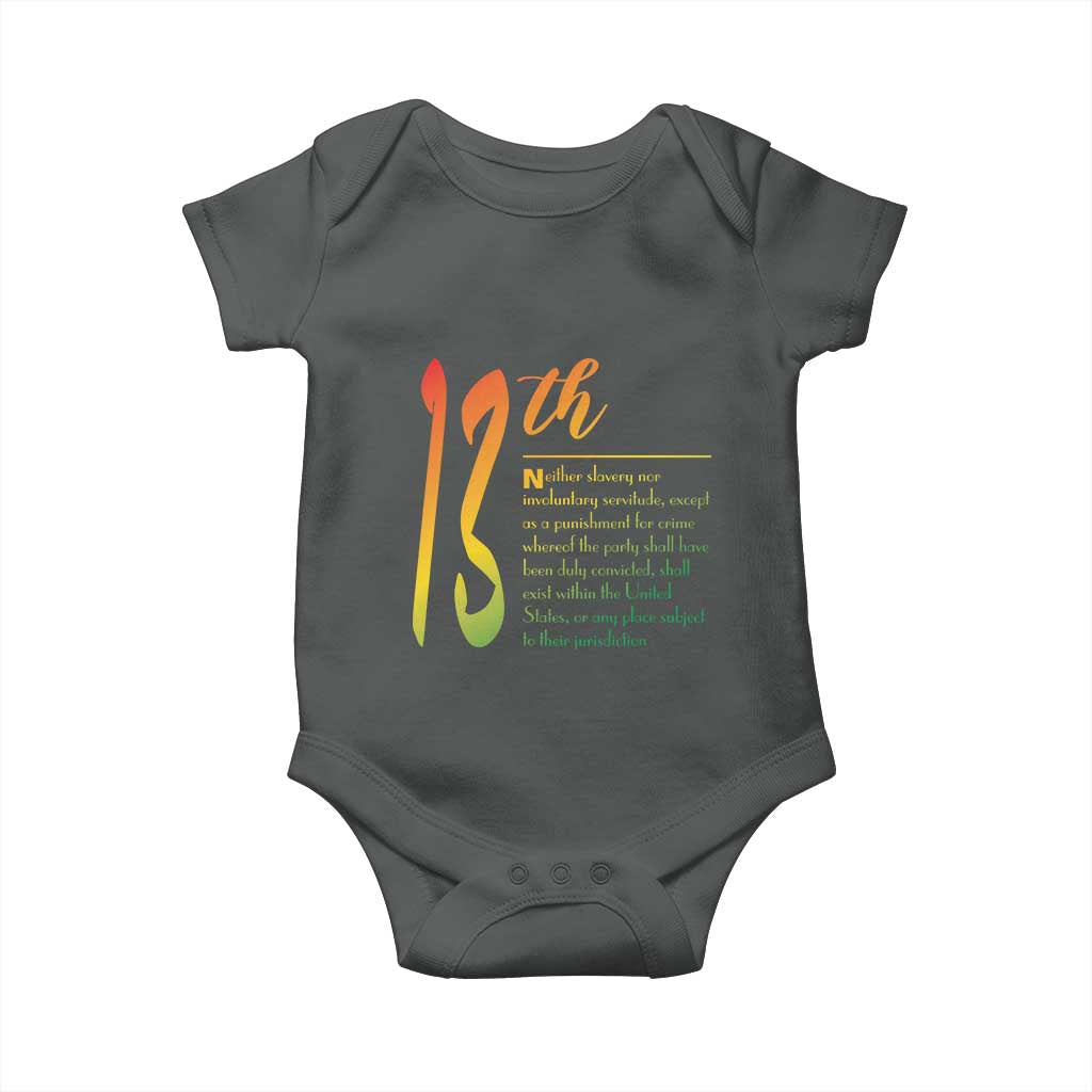 13th Amendment of U.S. Constitution Baby Onesie Juneteenth Black History