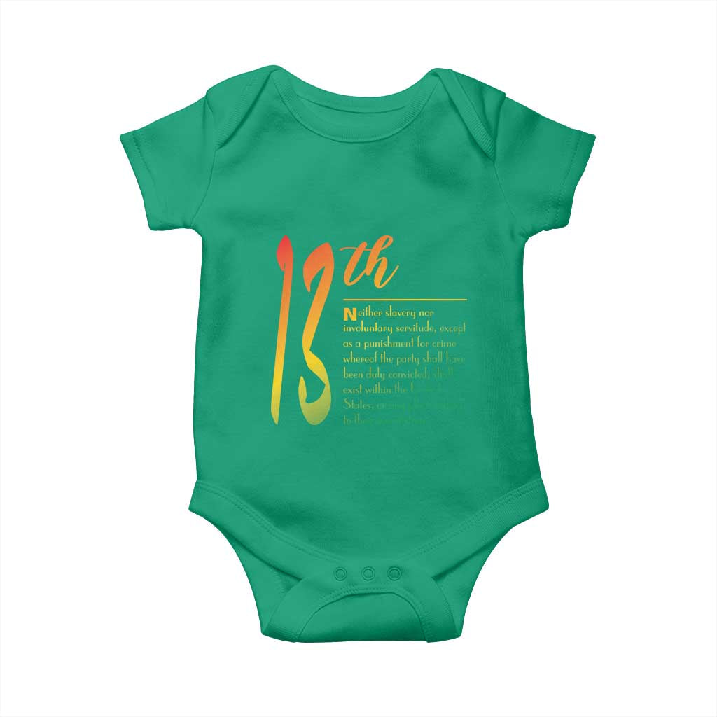 13th Amendment of U.S. Constitution Baby Onesie Juneteenth Black History