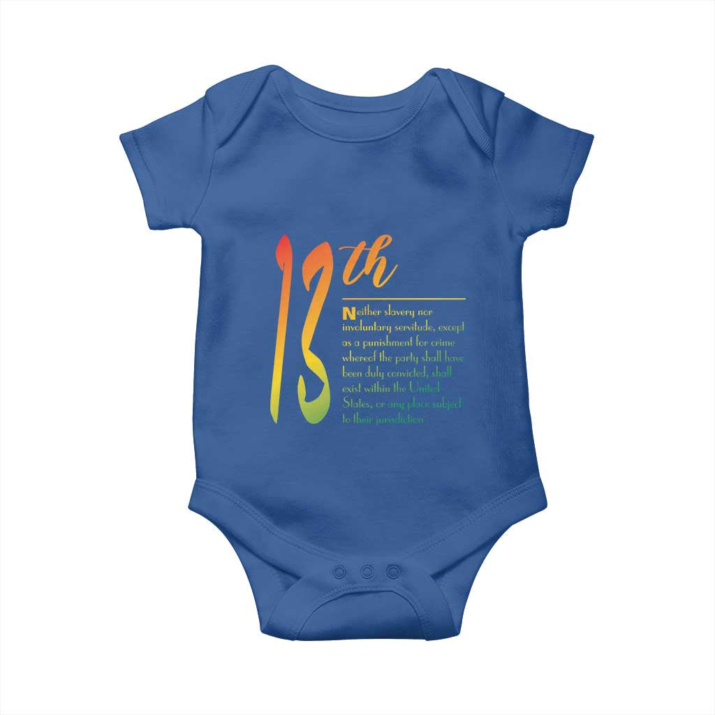 13th Amendment of U.S. Constitution Baby Onesie Juneteenth Black History