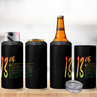 13th Amendment of U.S. Constitution 4 in 1 Can Cooler Tumbler Juneteenth Black History