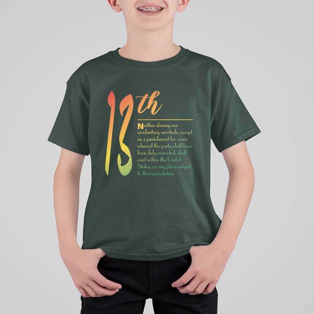 13th Amendment of U.S. Constitution T Shirt For Kid Juneteenth Black History