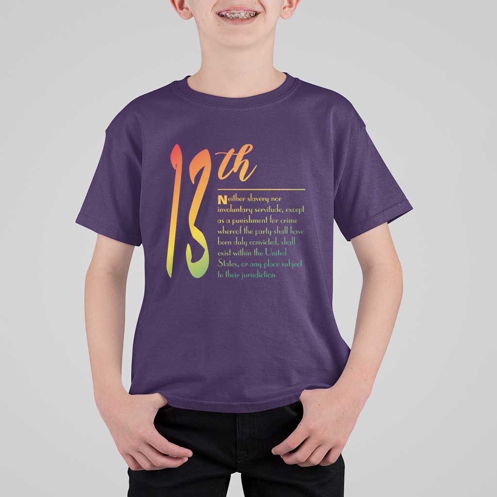 13th Amendment of U.S. Constitution T Shirt For Kid Juneteenth Black History