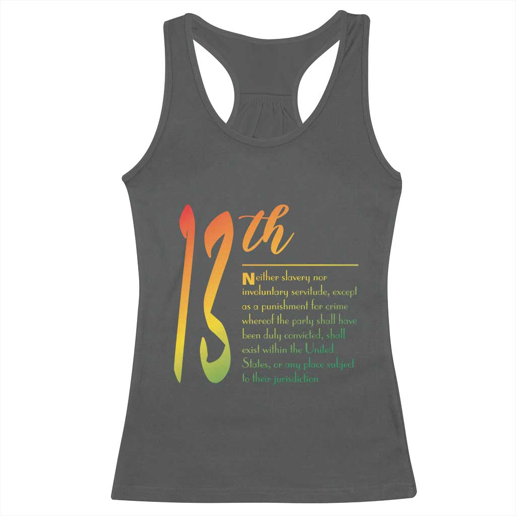 13th Amendment of U.S. Constitution Racerback Tank Top Juneteenth Black History
