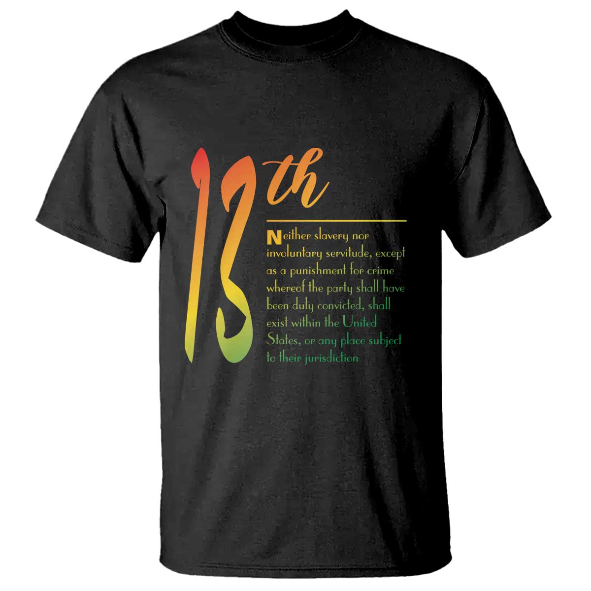 13th Amendment of U.S. Constitution T Shirt Juneteenth Black History