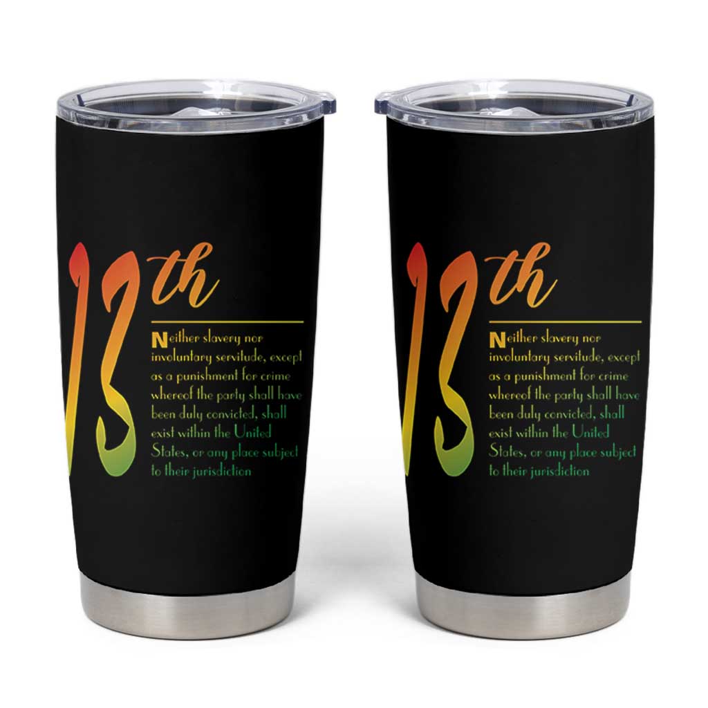 13th Amendment of U.S. Constitution Tumbler Cup Juneteenth Black History