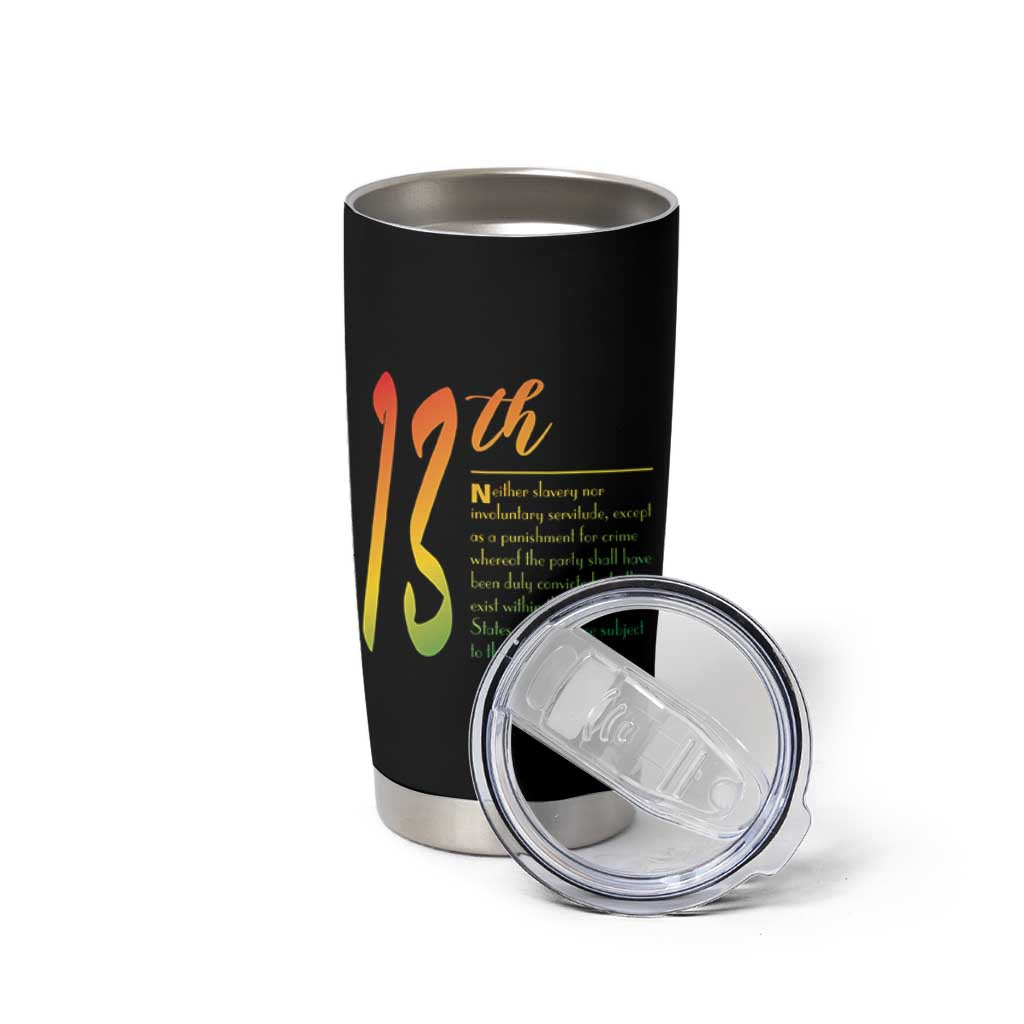 13th Amendment of U.S. Constitution Tumbler Cup Juneteenth Black History