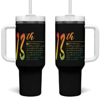 13th Amendment of U.S. Constitution Tumbler With Handle Juneteenth Black History