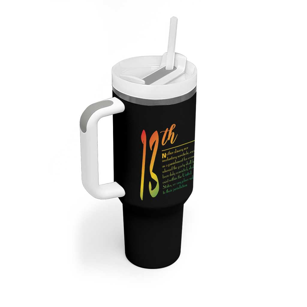 13th Amendment of U.S. Constitution Tumbler With Handle Juneteenth Black History