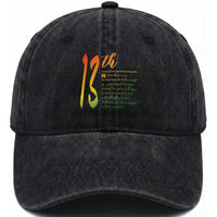 13th Amendment of U.S. Constitution Washed Cotton Baseball Cap Juneteenth Black History