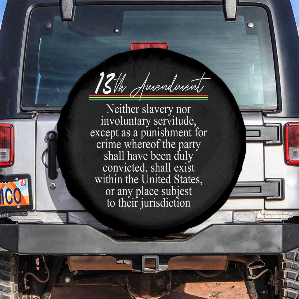 13th Amendment of U.S. Constitution Spare Tire Cover Juneteenth 1865 Black History