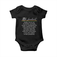 13th Amendment of U.S. Constitution Baby Onesie Juneteenth 1865 Black History