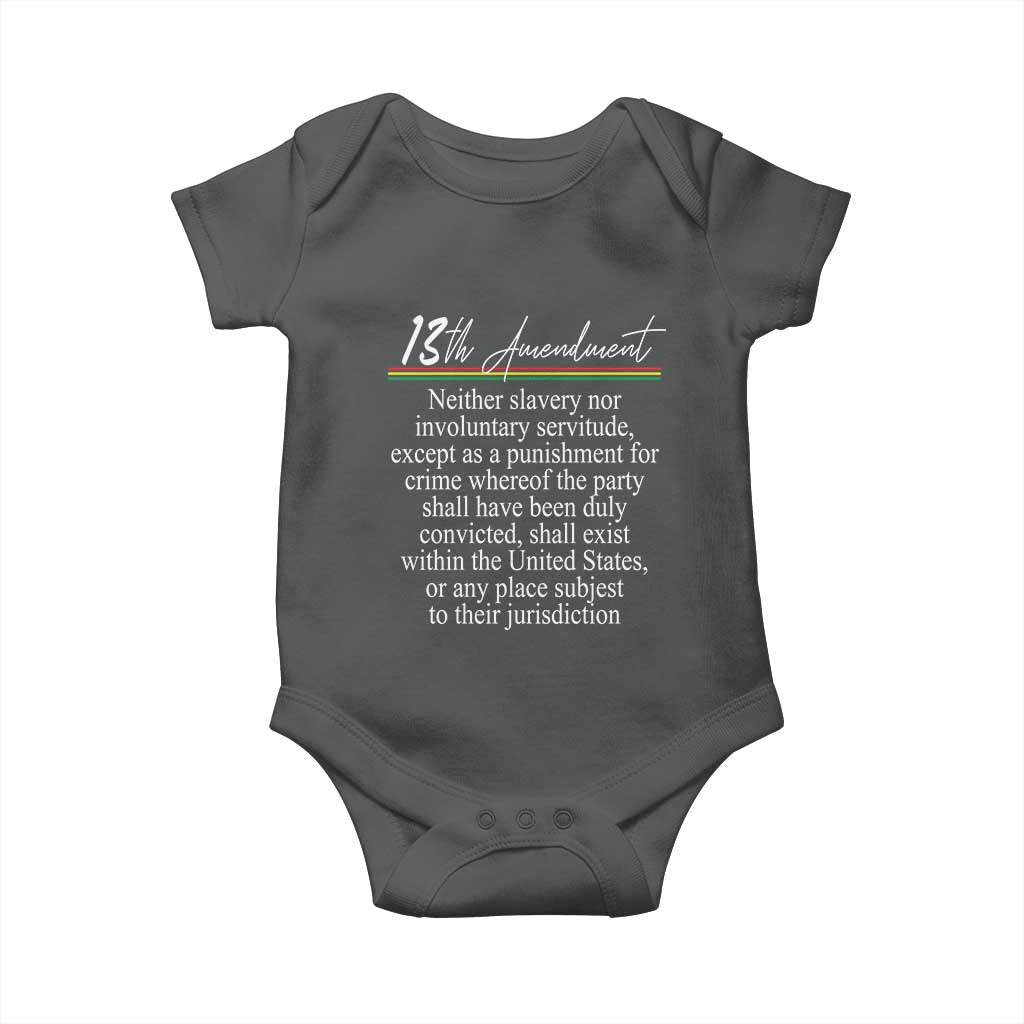 13th Amendment of U.S. Constitution Baby Onesie Juneteenth 1865 Black History