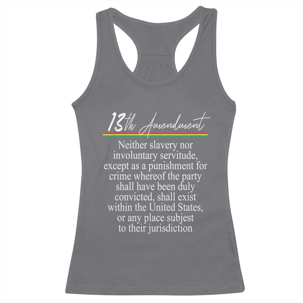 13th Amendment of U.S. Constitution Racerback Tank Top Juneteenth 1865 Black History