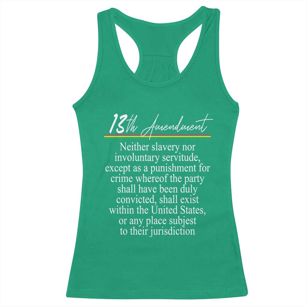13th Amendment of U.S. Constitution Racerback Tank Top Juneteenth 1865 Black History