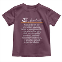 13th Amendment of U.S. Constitution Toddler T Shirt Juneteenth 1865 Black History