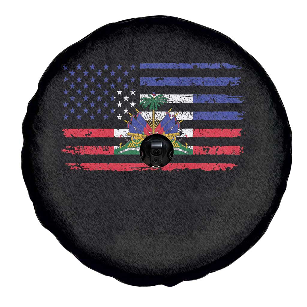 American Haitian Haiti USA Flag Spare Tire Cover