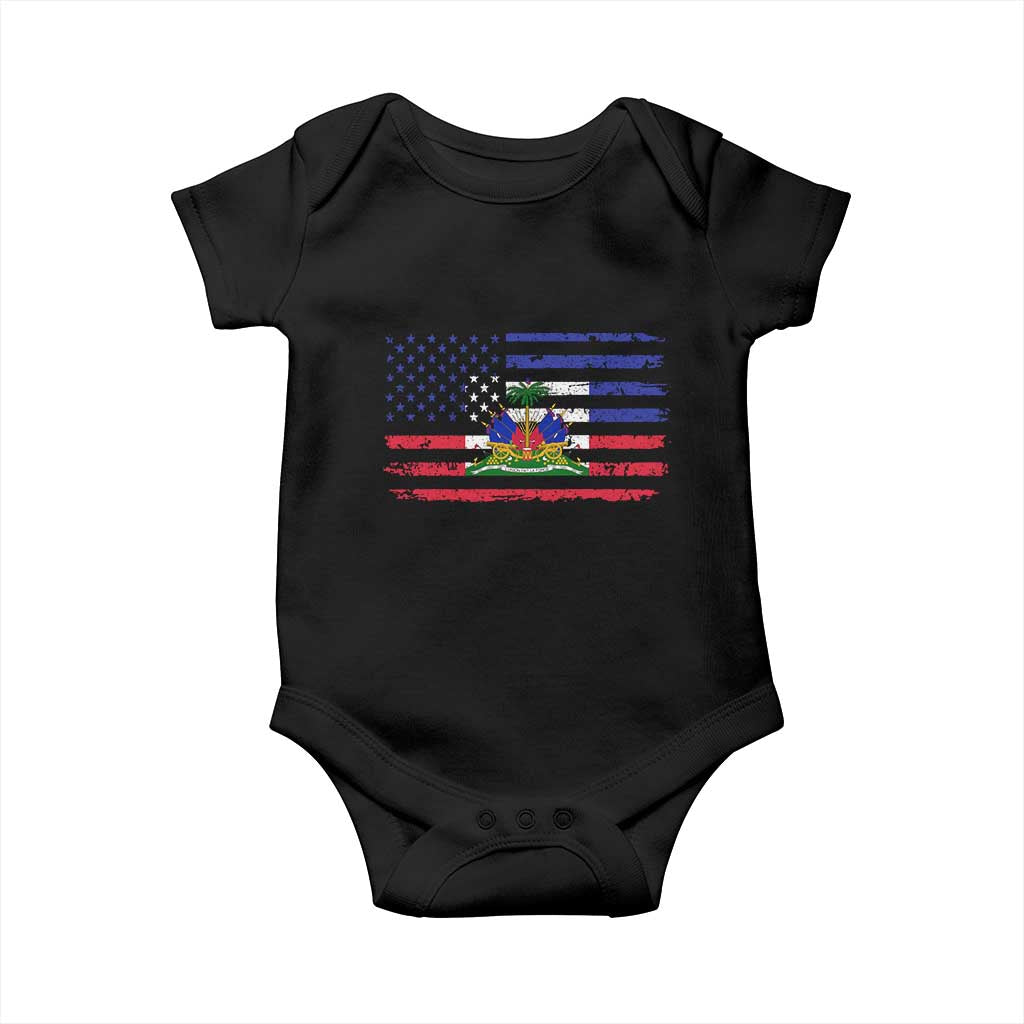 American Haitian Haiti USA Flag Baby Onesie