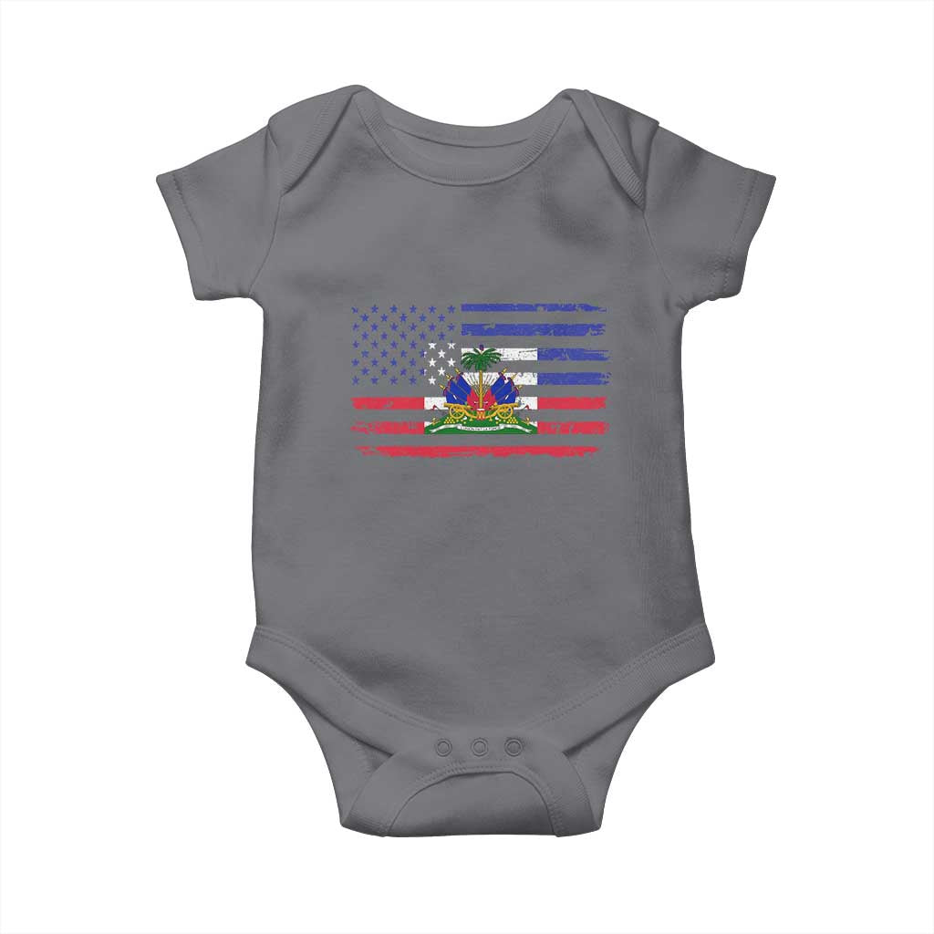 American Haitian Haiti USA Flag Baby Onesie