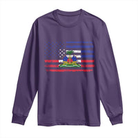 American Haitian Haiti USA Flag Long Sleeve Shirt