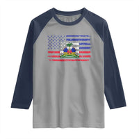 American Haitian Haiti USA Flag Raglan Shirt
