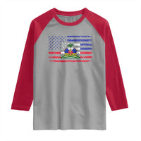 American Haitian Haiti USA Flag Raglan Shirt