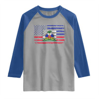 American Haitian Haiti USA Flag Raglan Shirt