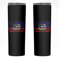 American Haitian Haiti USA Flag Skinny Tumbler