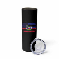 American Haitian Haiti USA Flag Skinny Tumbler