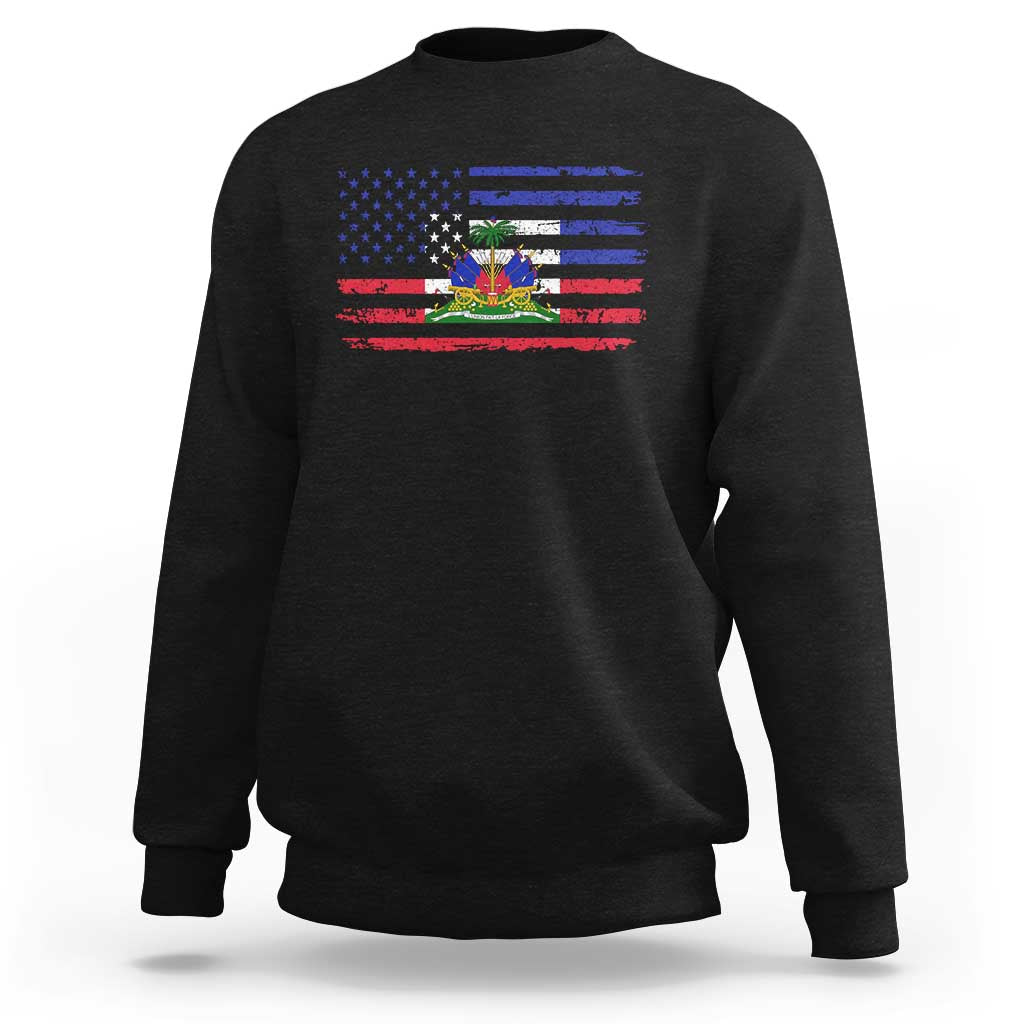 American Haitian Haiti USA Flag Sweatshirt