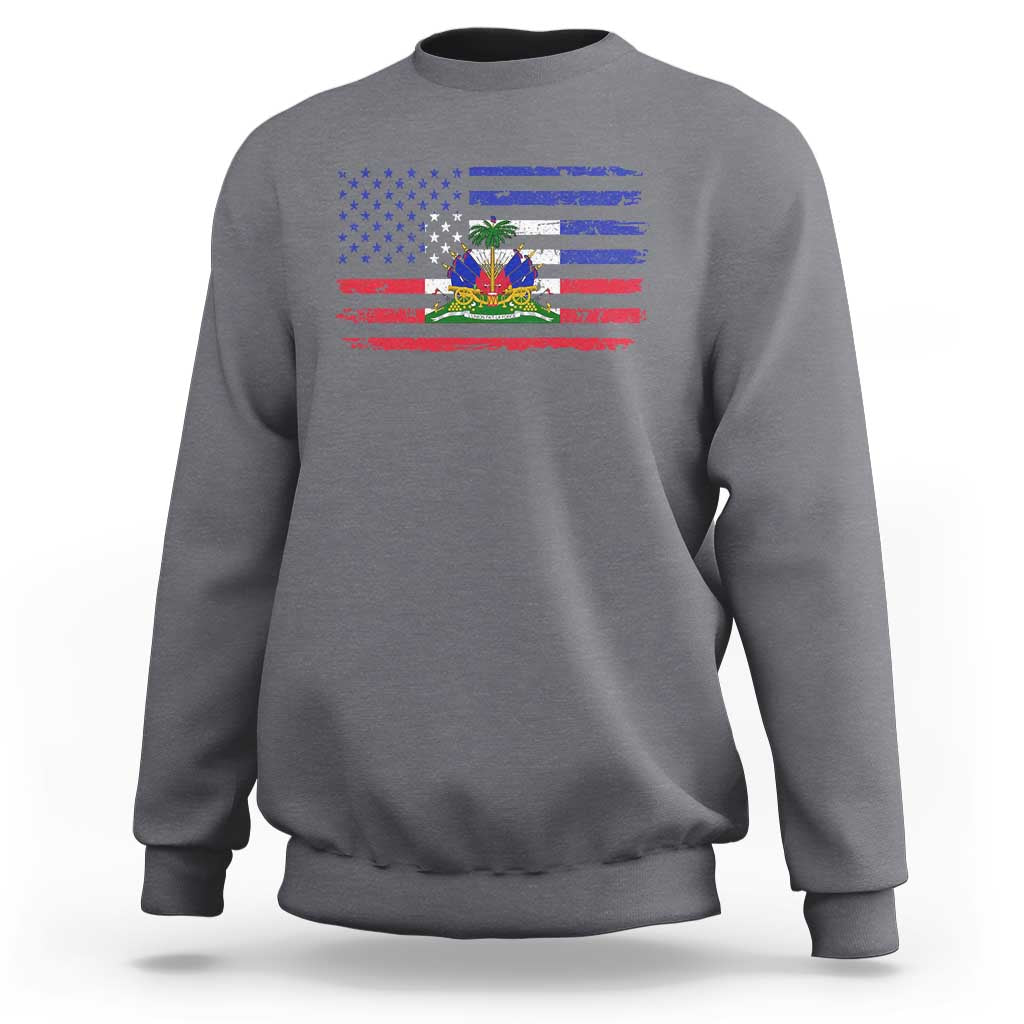 American Haitian Haiti USA Flag Sweatshirt