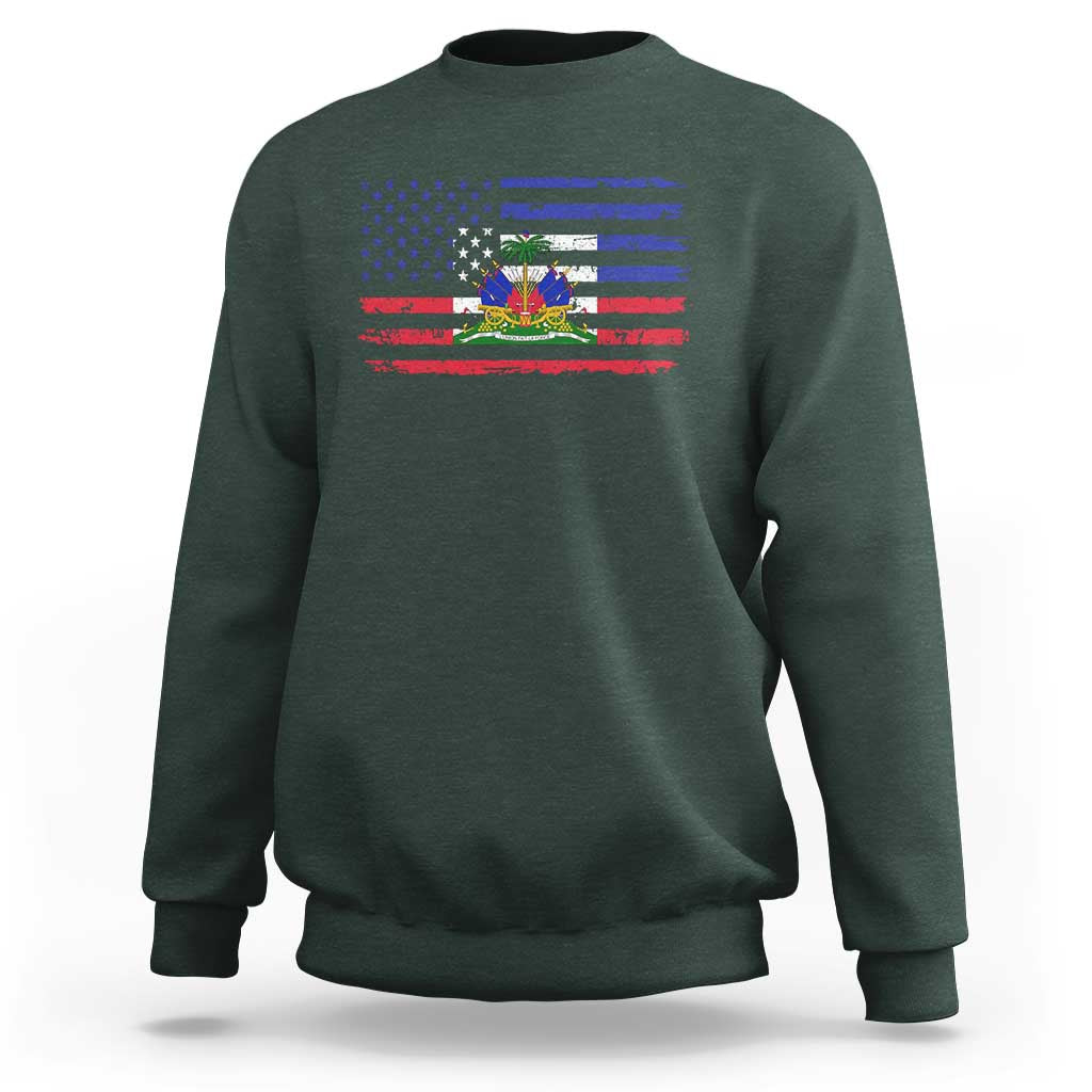 American Haitian Haiti USA Flag Sweatshirt